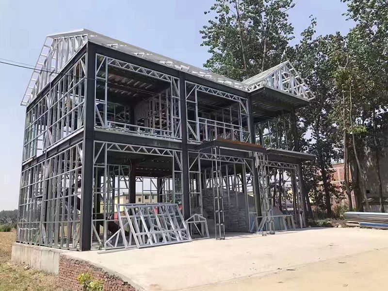 Combination of steel structure and light gauge steel frame Combination of steel structure and light gauge steel frame